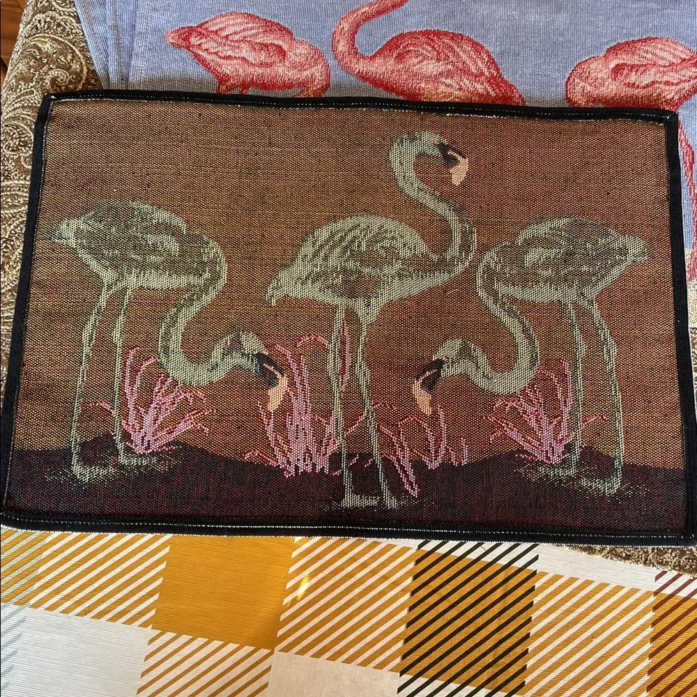 Flamingo Placemats Set of 4 Heavy Fabric